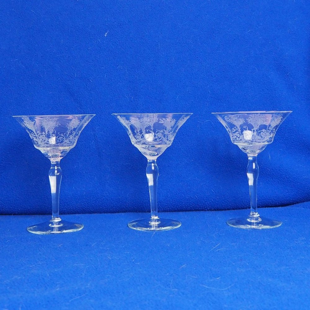 Set of 3 Morgantown Mayfair Champaign Sorbet Cocktail Glasses